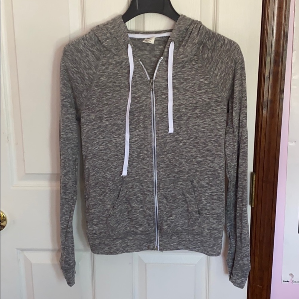 Grey Lightweight Zip Up Hoodie